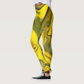 Leggings Marble Waves Yellow Digital Paper-55448 (Gauche)