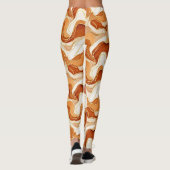Leggings Marbre Abstrait Fluide Or Terre de Sienne Brûlée (Dos)