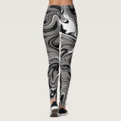 Leggings Marbre Abstrait noir (Dos)