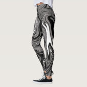 Leggings Marbre Abstrait noir (Gauche)