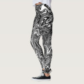 Leggings Marbre Abstrait noir et blanc liquide (Gauche)