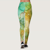LEGGINGS MARBRE ABSTRAIT VERT (Dos)
