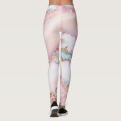Leggings Marbre Agate Populaire Blue Rose Gold Collection (Dos)