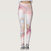 Leggings Marbre Agate Populaire Blue Rose Gold Collection (Devant)