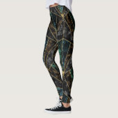 Leggings Marbre Art Déco : Malachite Luxe (Gauche)