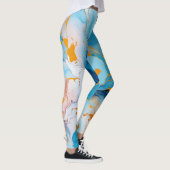 Leggings Marbre Azur avec Éclaboussures Dorées (Droite)