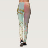 Leggings Marbre beige élégant | Mint Sage Green Rose Gold (Dos)