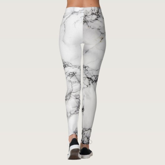 Leggings Marbre blanc Abstrait (Dos)