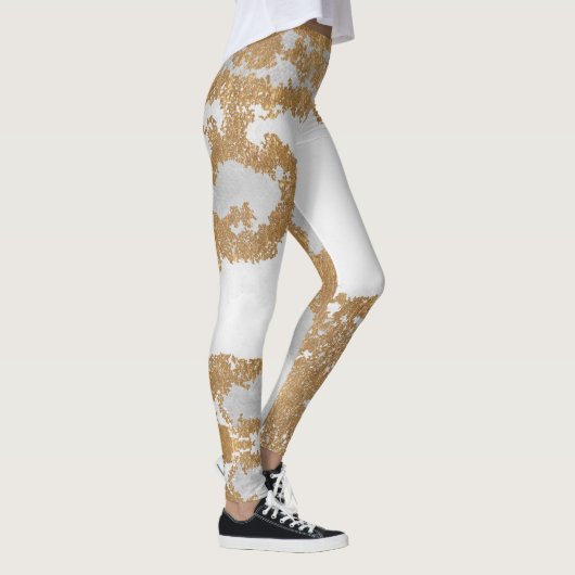Leggings Marbre blanc et or (Droite)