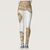 Leggings Marbre blanc et or (Devant)