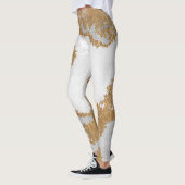 Leggings Marbre blanc et or (Gauche)