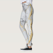 Leggings Marbre blanc et or (Gauche)