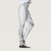 Leggings Marbré blanc et or simple (Droite)
