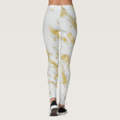 Leggings Marbre Blanc & Or Glam Moderne Chic Designer (Dos)