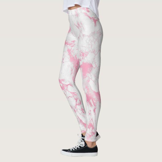 Leggings Marbre blanc rose (Gauche)