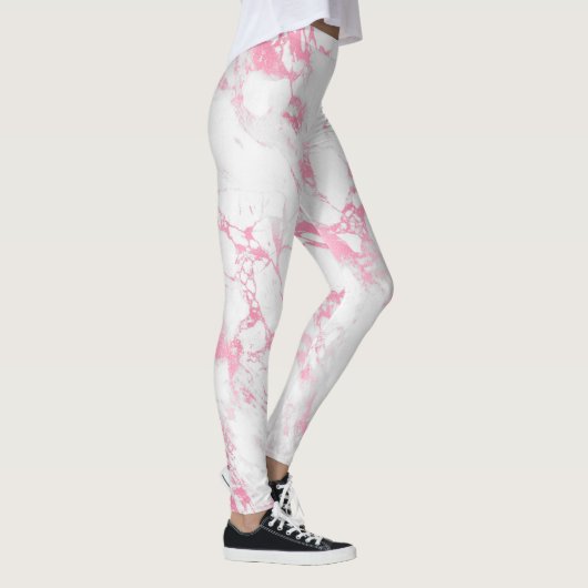 Leggings Marbre blanc rose (Droite)