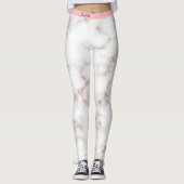 Leggings Marbre blanc rose Parties scintillant Blush de lux (Devant)