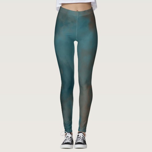 Leggings Marbre bleu Abstrait (Devant)