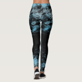 Leggings Marbre bleu et noir Abstrait (Dos)
