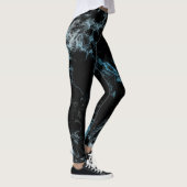 Leggings Marbre bleu et noir Abstrait (Droite)