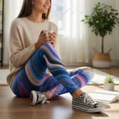 Leggings Marbre bleu et or