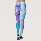 Leggings Marbré bleu et violet (Dos)