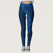 Leggings Marbre bleu-foncé (Devant)