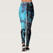 Leggings Marbre bleu, gris et violet Abstrait (Dos)