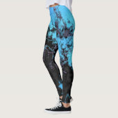 Leggings Marbre bleu, gris et violet Abstrait (Gauche)
