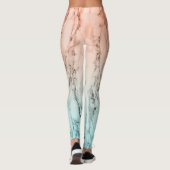 Leggings Marbre bleu rose clair moderne (Dos)