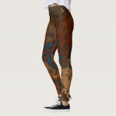 Leggings Marbre bleu, turquoise et rouille Abstrait (Gauche)