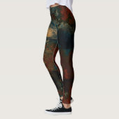 Leggings Marbre bleu, turquoise et rouille Abstrait (Gauche)