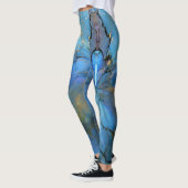 Leggings marbre bleu violet or pierre scifi abstrait (Gauche)