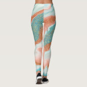 Leggings Marbre brillant | Bleu vert Turquoise, grès (Dos)