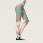Leggings Marbre brillant | Bleu vert Turquoise, grès (Droite)