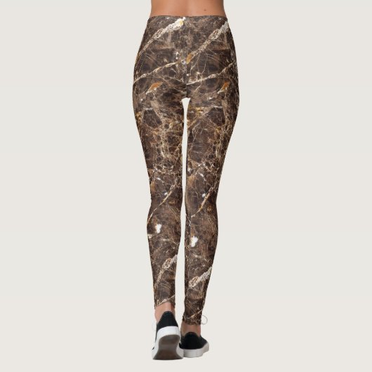 Leggings Marbre Brown Et Blanc (Dos)