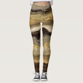 Leggings Marbre café mignon (Devant)