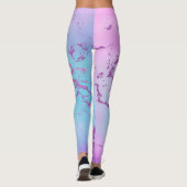 Leggings Marbre chic | Glam violet violet violet bleu Ombre (Dos)