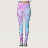 Leggings Marbre chic | Glam violet violet violet bleu Ombre (Devant)