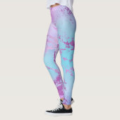 Leggings Marbre chic | Glam violet violet violet bleu Ombre (Gauche)