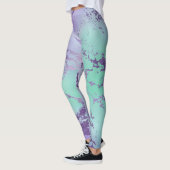 Leggings Marbre chic | Lavande violet et vert menthe (Gauche)