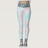 Leggings Marbre coloré Lace noire (Devant)