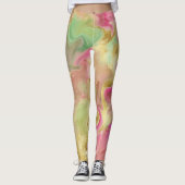 Leggings Marbre d'aquarelle abstraite Whimsical (Devant)