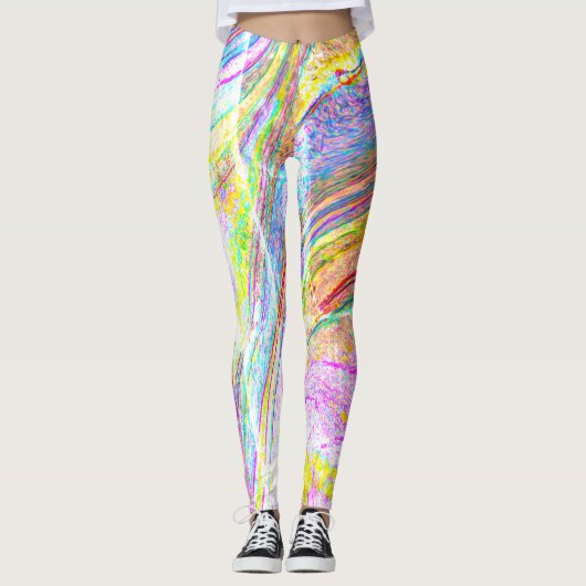 Leggings Marbre d'arc-en-ciel (Devant)