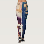 Leggings Marbre de Fluide Céleste en Or de Minuit (Dos)