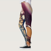 Leggings Marbre de Fluide Céleste en Or de Minuit (Gauche)