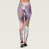 Leggings Marbre de luxe, parties scintillant, rose, violet (Dos)