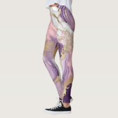 Leggings Marbre de luxe, parties scintillant, rose, violet (Gauche)