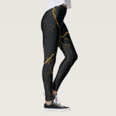 Leggings Marbre de minuit doré noir et or (Droite)