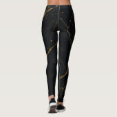 Leggings Marbre de minuit doré noir et or (Dos)